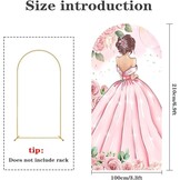 Roze Boog Achtergrond Verjaardag Meisjes | 100 x 210 cm Polyester | 31% Korting