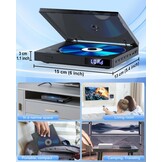Mini DVD Speler Regiovrij 1080P HD | Zwart | Compact 15x13x3 cm | 33% Korting