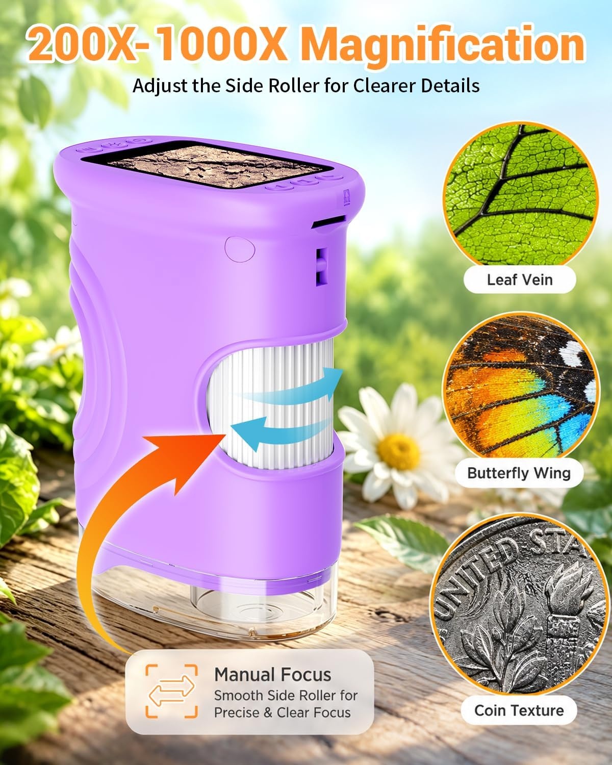 Digitale Kinder Microscoop Paars | 200x Vergroting | 1080P HD | 33% Korting
