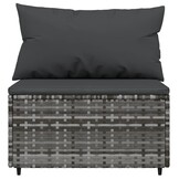 vidaXL Loungeset met Kussens, Poly Rattan, Grijs - 35% Korting