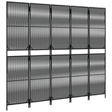 Kamerscherm Poly Rattan Zwart 5 Panelen met 35% Korting