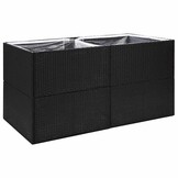 Plantenbak Poly Rattan Zwart 157x80x80 cm - 35% Korting