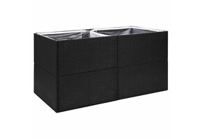Plantenbak Poly Rattan Zwart 157x80x80 cm - 46% Korting
