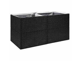 Plantenbak Poly Rattan Zwart 157x80x80 cm - 35% Korting