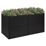 Plantenbak Poly Rattan Zwart 157x80x80 cm - 35% Korting