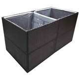 Plantenbak Poly Rattan Zwart 157x80x80 cm - 35% Korting