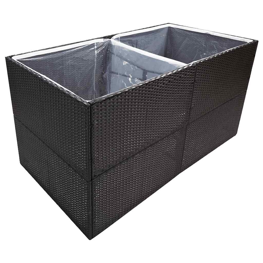 Plantenbak Poly Rattan Zwart 157x80x80 cm - 35% Korting
