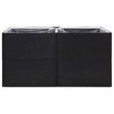 Plantenbak Poly Rattan Zwart 157x80x80 cm - 35% Korting