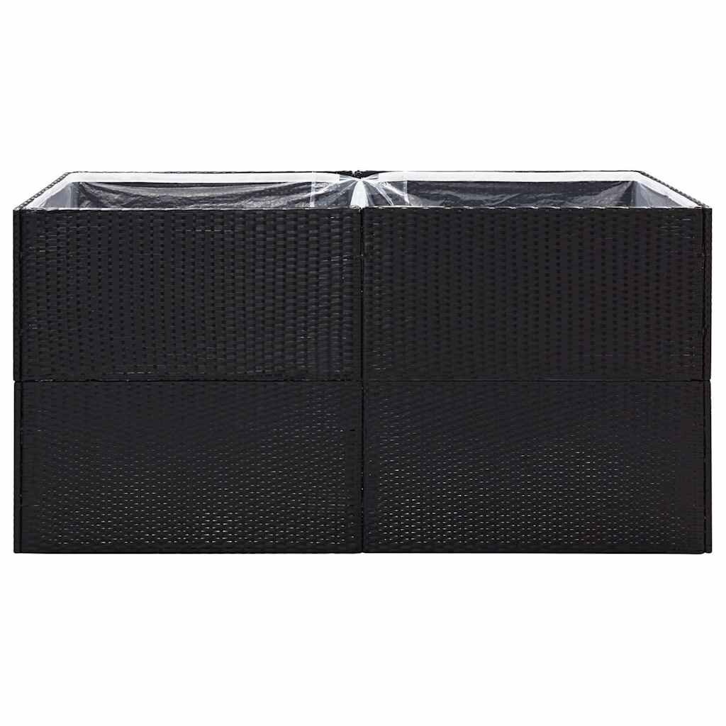 Plantenbak Poly Rattan Zwart 157x80x80 cm - 35% Korting