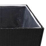 Plantenbak Poly Rattan Zwart 157x80x80 cm - 35% Korting