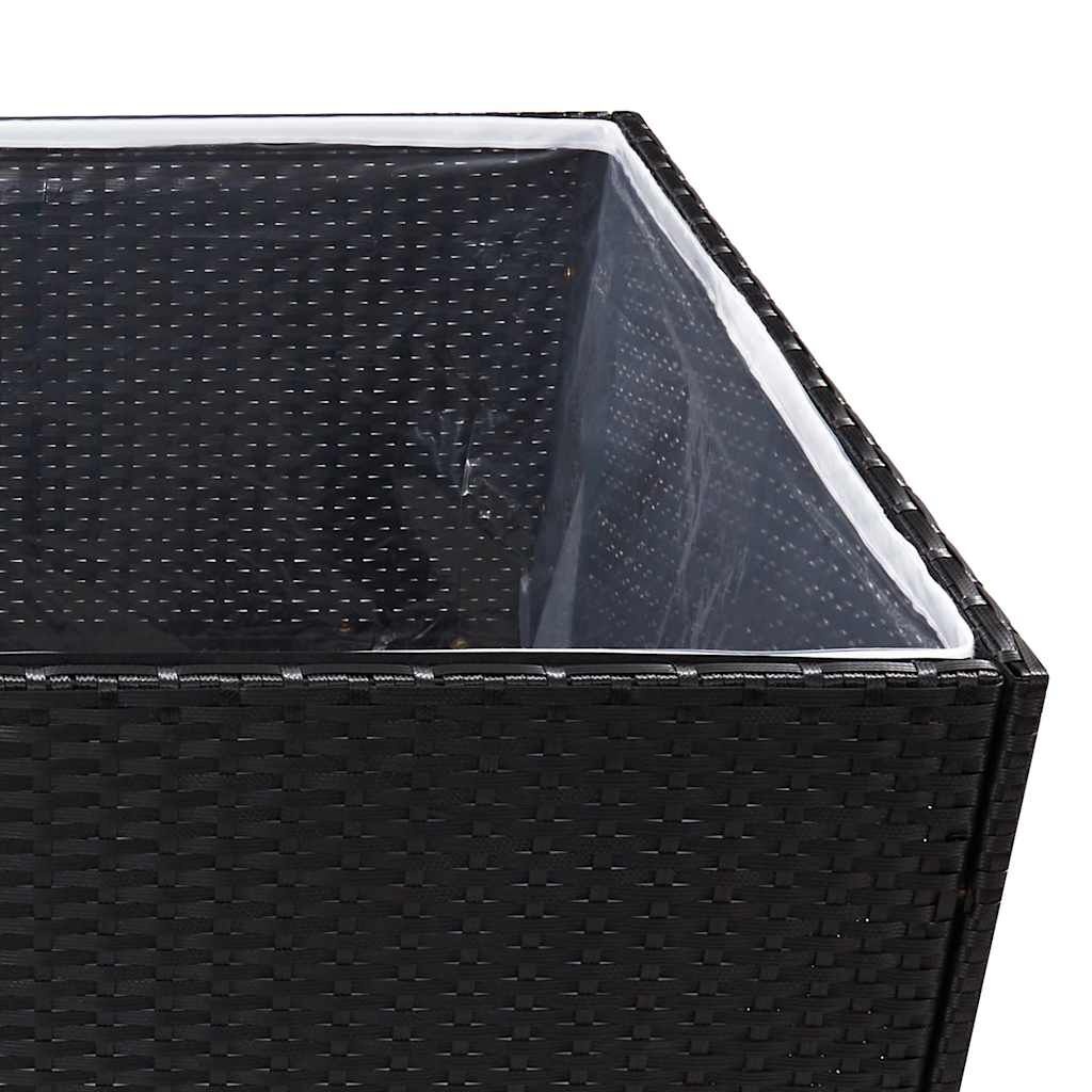 Plantenbak Poly Rattan Zwart 157x80x80 cm - 35% Korting