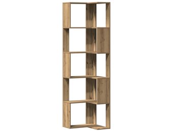 Boekenkast Hoek 5-laags Artisanaal Eikenhout 50x50x179 cm - 35% Korting