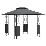 VidaXL Prieel met dak 300x300x270 cm Staal Antraciet - 35% Korting