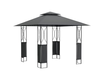 VidaXL Prieel met dak 300x300x270 cm Staal Antraciet - 35% Korting