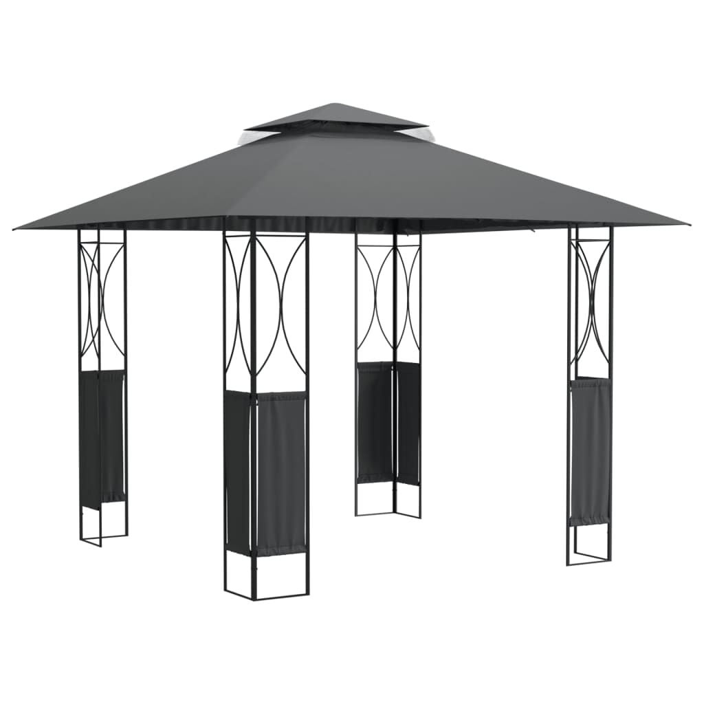 VidaXL Prieel met dak 300x300x270 cm Staal Antraciet - 35% Korting