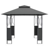 VidaXL Prieel met dak 300x300x270 cm Staal Antraciet - 35% Korting