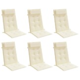 vidaXL Stoelkussens 6 st Hoge Rug Oxford Crème 34% Korting