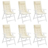 vidaXL Stoelkussens 6 st Hoge Rug Oxford Crème 34% Korting