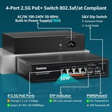 2.5G PoE Switch met 10G SFP poorten - 78W - Onbeheerd, 34% Korting