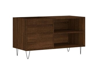 Platenkast 85x38x48 cm bewerkt hout bruin eikenkleur met 34% korting