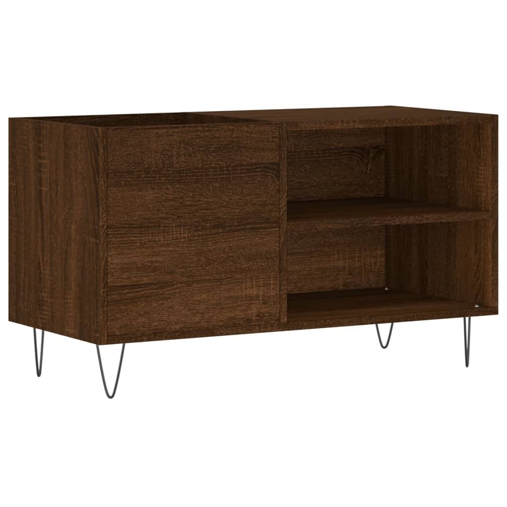 Platenkast 85x38x48 cm bewerkt hout bruin eikenkleur met 34% korting