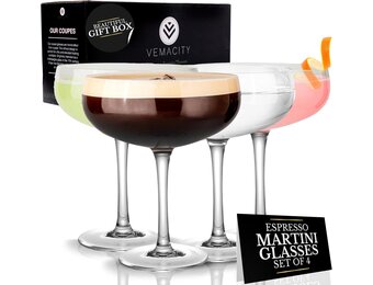 Elegante Cocktailglazen Set van 4 - Handgemaakt Kristal (34% Korting)