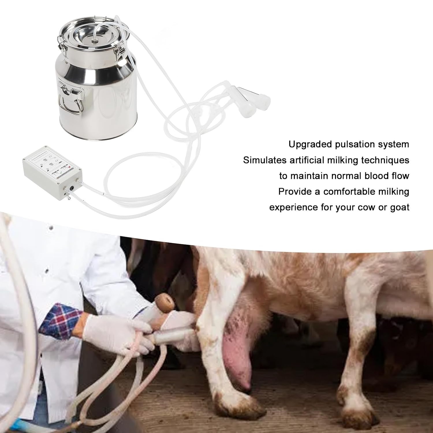 14L Elektrische Melkmachine voor Koeien/Geiten - 35% Korting
