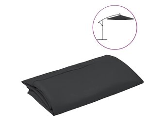 Vervangingsdoek Parasol 300cm Zwart - 33% Korting