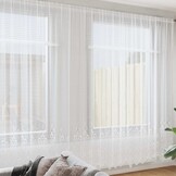 Kantgordijn Wit 260 x 600 cm Polyester - 32% Korting