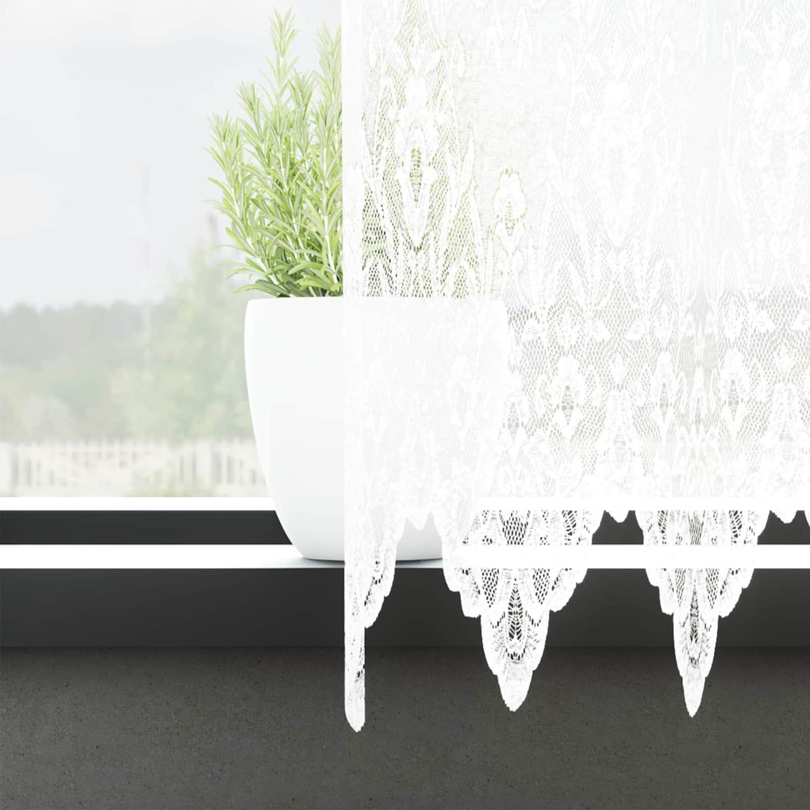 Kantgordijn Wit 260 x 600 cm Polyester - 32% Korting