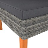 vidaXL 3-delige Loungeset poly rattan en massief eucalyptushout