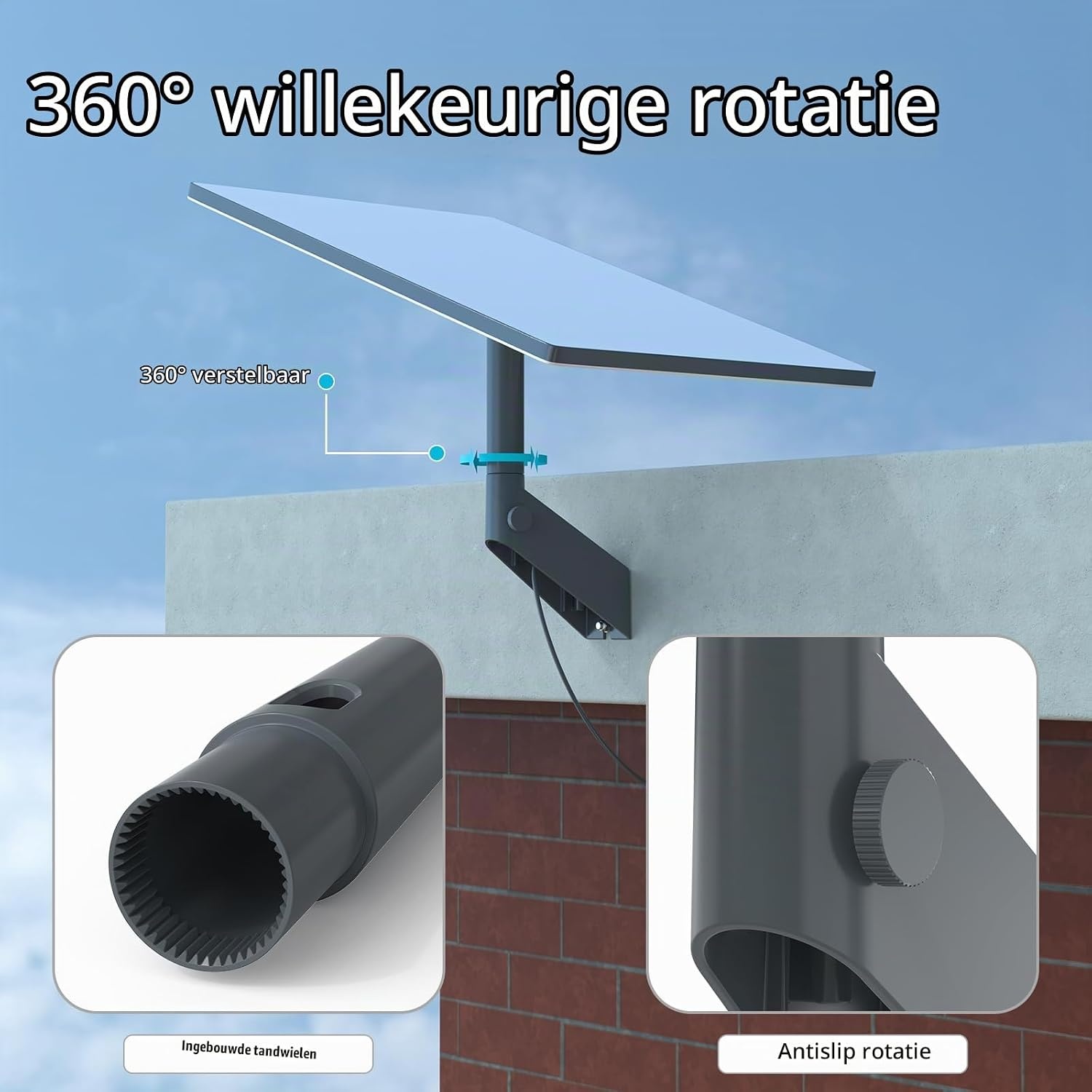 Starlink houder, 360° verstelbare korte wandhouder, accessoires voor Gen 3 en Mini