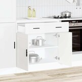 vidaXL Keuken onderkast "Porto" bewerkt hout wit