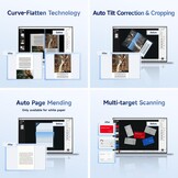 CZUR Shine Ultra Book Scanner 13MP Draagbare documentenscanner, A4/A3-scanner, hogesnelheidsscannen voor thuis, bibliotheken, scholen en kantoren. CZUR-scanner ondersteunt Windows/macOS/Linux. - Maat 13 Megapixel