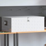vidaXL Opbergbox 100x55x37 cm aluminium zilverkleurig