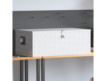 vidaXL Opbergbox 100x55x37 cm aluminium zilverkleurig