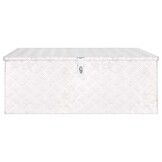 vidaXL Opbergbox 100x55x37 cm aluminium zilverkleurig