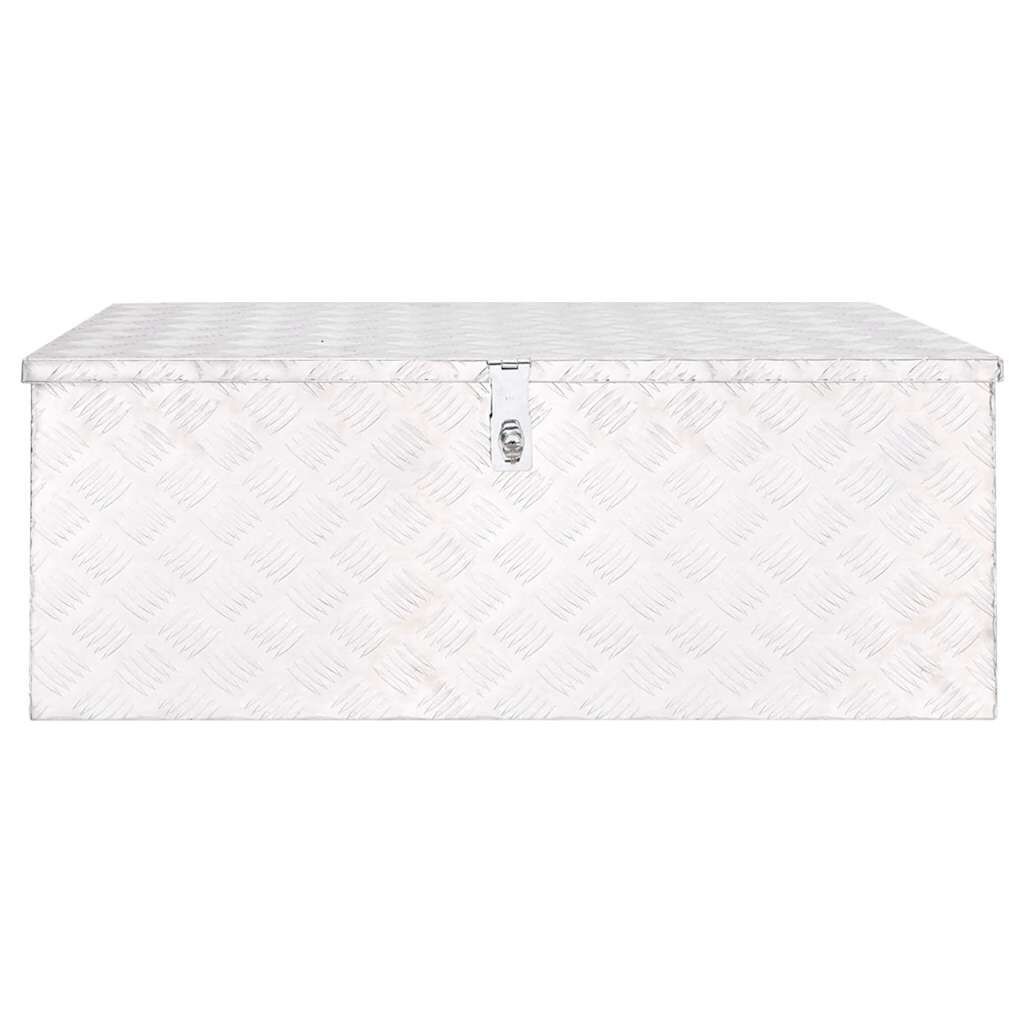 vidaXL Opbergbox 100x55x37 cm aluminium zilverkleurig