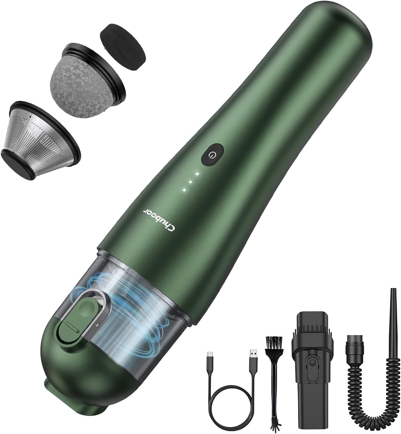 Draadloze Handstofzuiger voor auto, huis & kantoor | 7500 Pa | 70W | 120ml stofreservoir | 25 min accuduur | Groen