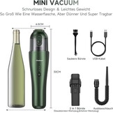 Draadloze Handstofzuiger voor auto, huis & kantoor | 7500 Pa | 70W | 120ml stofreservoir | 25 min accuduur | Groen