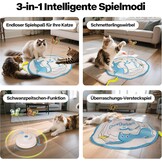 Interactief kattenspeelgoed voor katten met roterende vlinder en verborgen veerhengel | Automatische beweging | USB-C oplaadbaar | Duurzaam