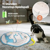 Interactief kattenspeelgoed voor katten met roterende vlinder en verborgen veerhengel | Automatische beweging | USB-C oplaadbaar | Duurzaam