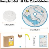 Interactief kattenspeelgoed voor katten met roterende vlinder en verborgen veerhengel | Automatische beweging | USB-C oplaadbaar | Duurzaam
