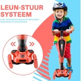 Hurtle Kinderstep,3-wiel Step,Opvouwbare Scooter met Verstelbare Hoogte,Antislip Platform,LED Verlichte Wielen,Step voor Meisjes/Jongens