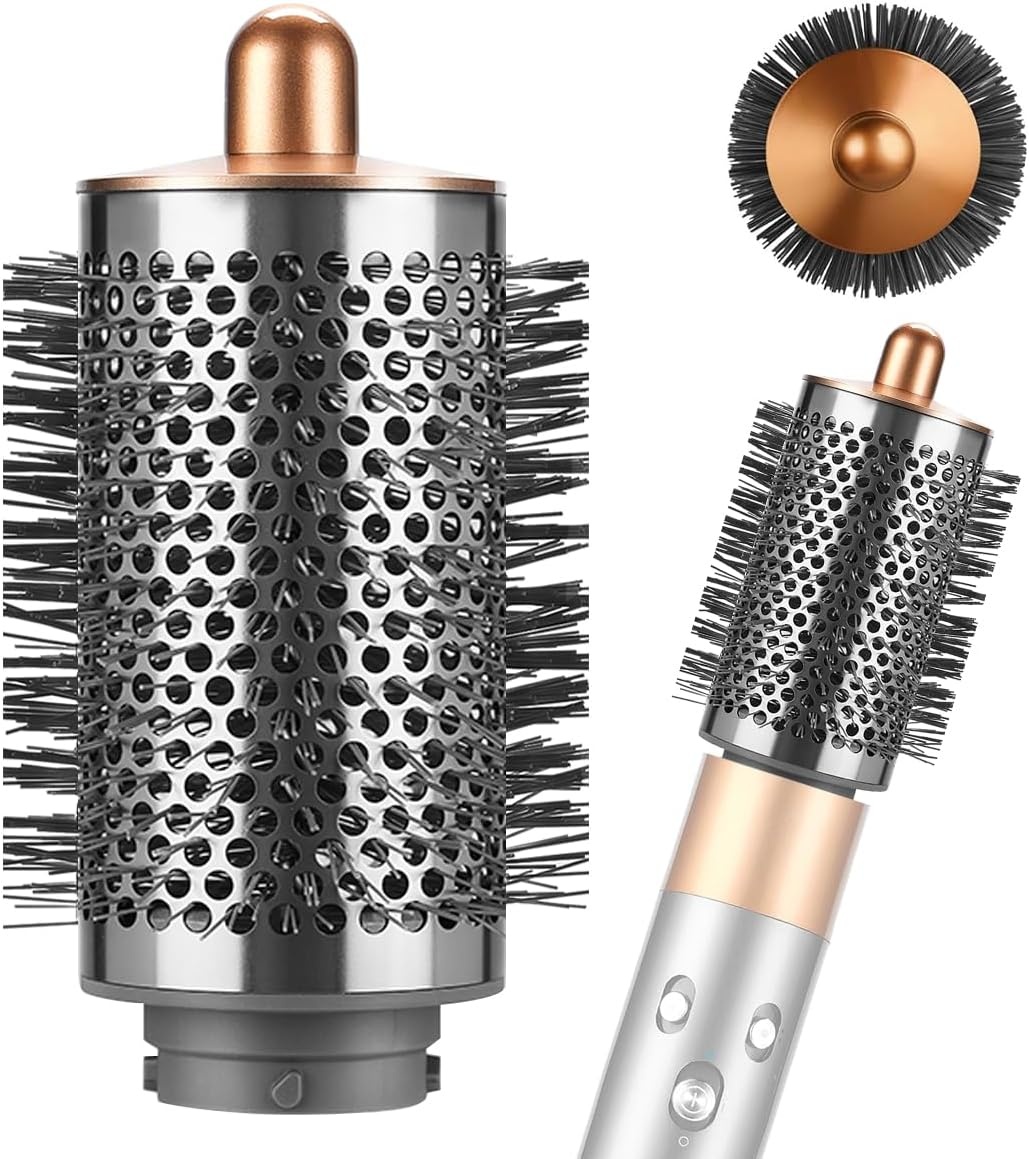 Grote ronde volumeborstel-opzetstuk voor Dyson Airwrap, met lange, fijne borstelharen om het haar vorm en meer volume te geven, compatibel met HS01/HS05/HS08, koper