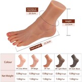 Silicone Kunstmatige Voet Nursing Mannequin Realistische 1:1 Restauratie Flexibele Zachte Oefenmodel Display Juwelen Prosthetiek Manicure Kunstcollectie (Vrouwelijke, Licht, Links)