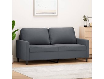 vidaXL Tweezitsbank 140 cm fluweel donkergrijs