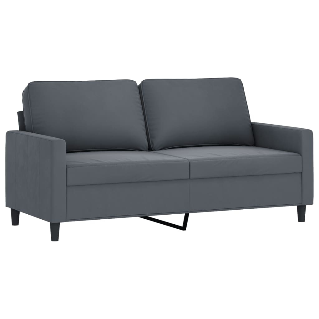 vidaXL Tweezitsbank 140 cm fluweel donkergrijs