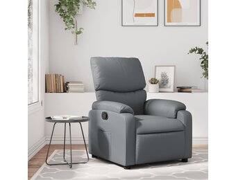 vidaXL Fauteuil verstelbaar kunstleer grijs