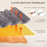 NALONE Textra Elektrische deken voor tweepersoonsbed, 160 x 130 cm, met 9 warmtestanden en 12 timers, verwarmingsdeken voor eenpersoonsbed en tweepersoonsbed, wasbaar